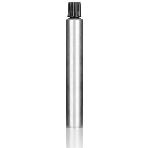 Aluminium-Kosmetiktube silber mit schwarzem Verschluss, 15 ml