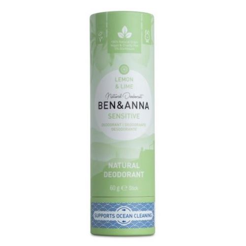 Festes natürliches Deodorant Ben & Anna, Sensitive Zitrone und Limette, 60 g