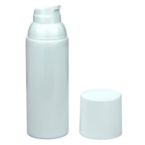 Kunststoff-Airless-Flasche hoch weiß, 50 ml