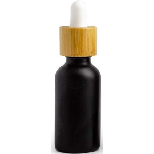 Schwarze Glasflasche mit Bambuspipette, 30 ml