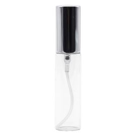 Glas-Parfumflakon mit Sprühaufsatz und silbernem Deckel, 10 ml