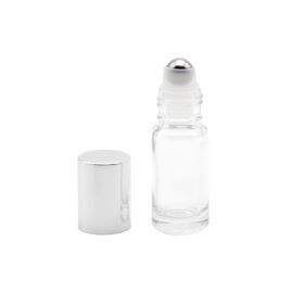 Glasroll-on, transparent, 5ml, silberner Verschluss