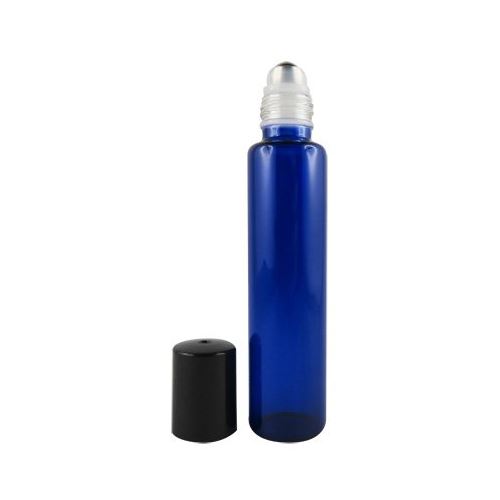 Glas-Roll-on blau mit schwarzer Kappe, 30 ml