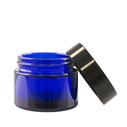 Glasbehälter für Creme mit Deckel blau, 50 ml