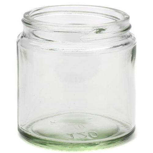 Glasbehälter für Creme mit Aluminiumdeckel transparent, 120 ml