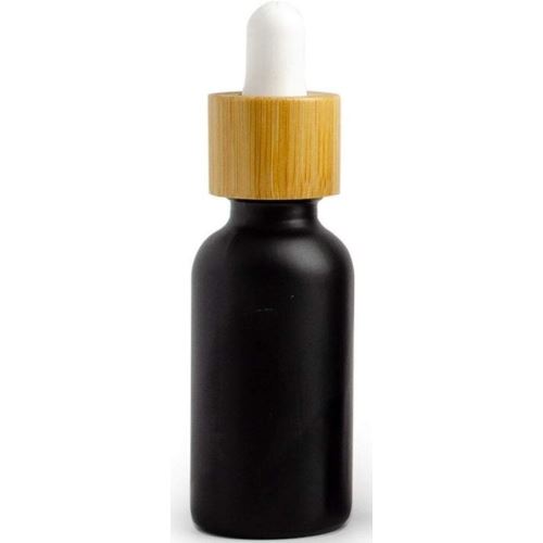 Glasflasche mit Bambus-Pipette schwarz, 10 ml